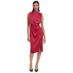 Donna Morgan Womens Mock-Neck Midi Dress, Purple, NWT